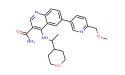 6-[6-(Methoxymethyl)pyridin-3-yl]-4-[[(1S)-1-(oxan-4-yl)ethyl]amino]quinoline-3-carboxamide