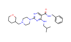 4-[(2-methylpropyl)amino]-N-(phenylmethyl)-2-[4-[(tetrahydro-2H-pyran-3-yl)methyl]-1-piperazinyl]-5-