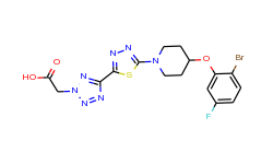 2-(5-(5-(4-(2-Bromo-5-fluorophenoxy)piperidin-1-yl)-1,3,4-thiadiazol-2-yl)-2H-tetrazol-2-yl)acetic a