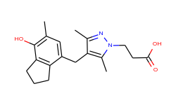 3-(4-((7-Hydroxy-6-methyl-2,3-dihydro-1H-inden-4-yl)methyl)-3,5-dimethyl-1H-pyrazol-1-yl)propanoic a